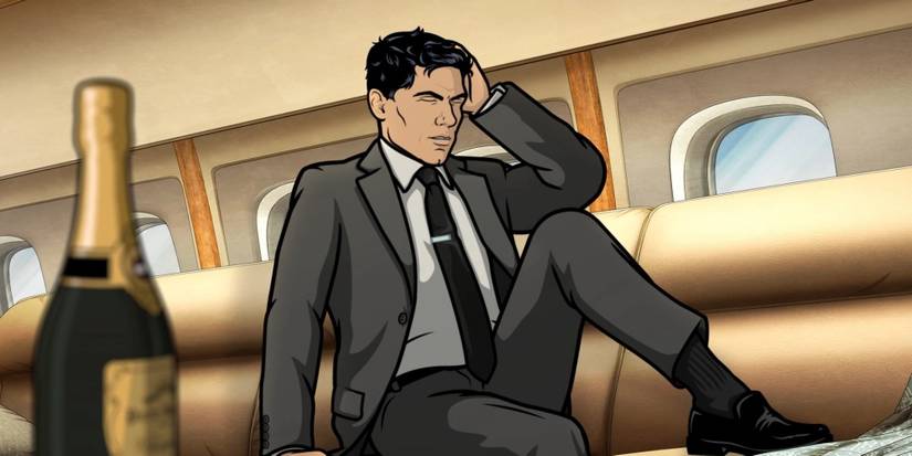 archer in a plane with champagne