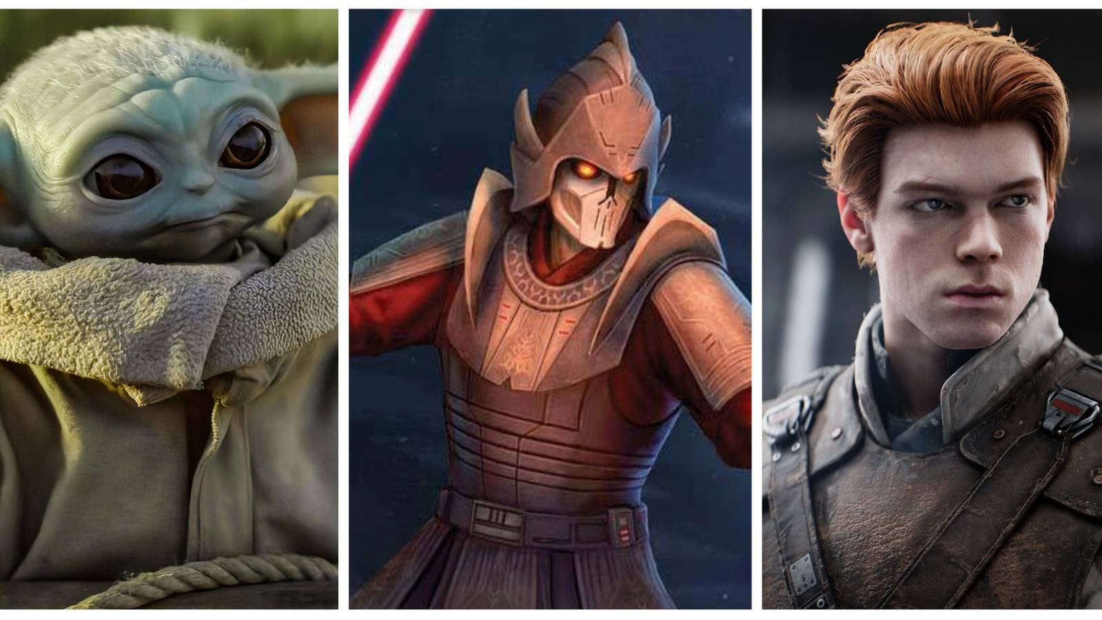 baby yoda, darth bane, cal kestis