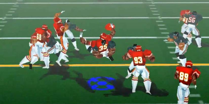 A Player Tackling Another Player NFL Blitz