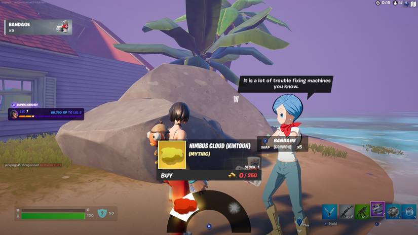 bulma shop fortnite kame island