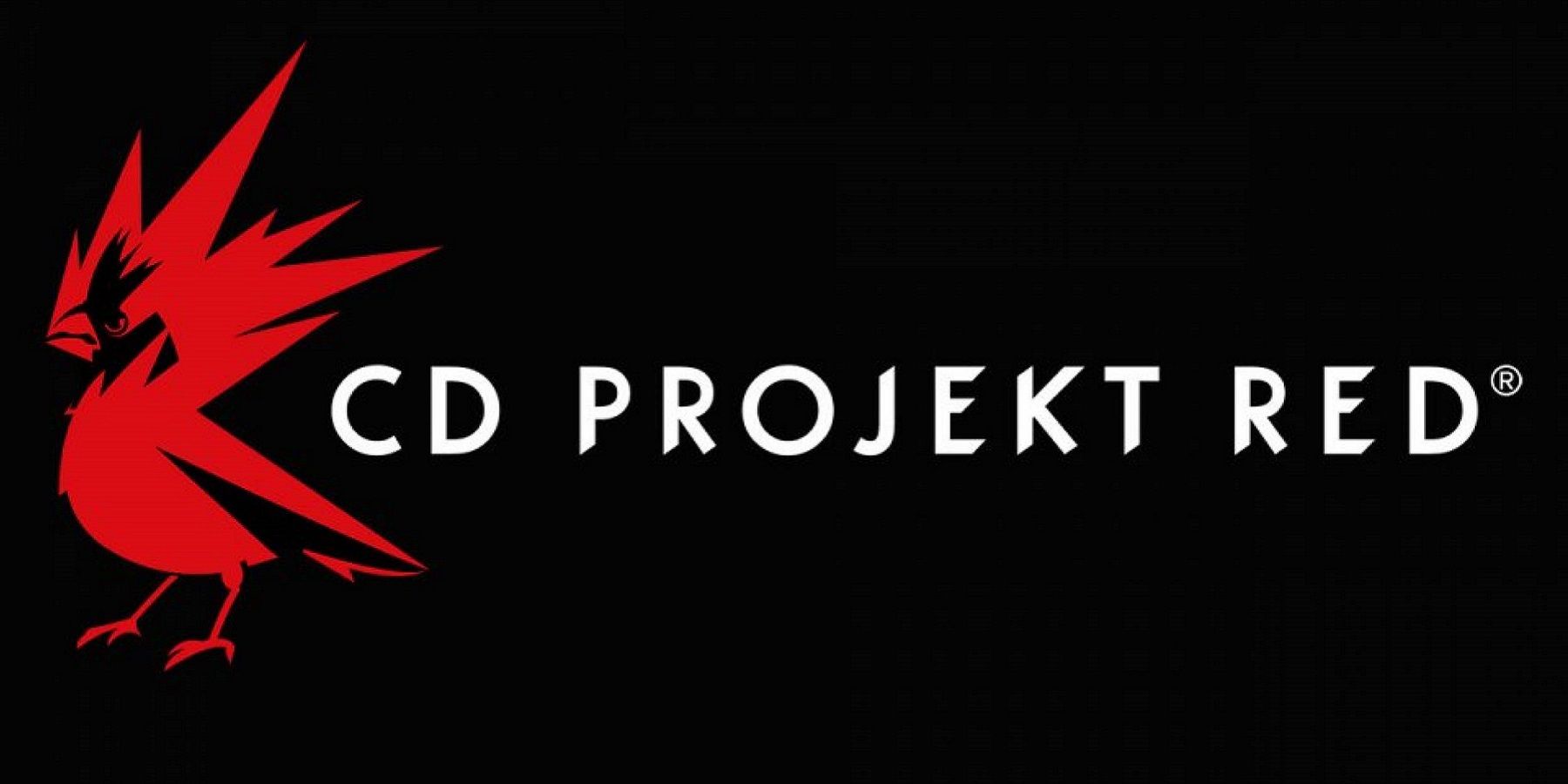 The CD Projekt Red logo next to the red bird, all on a black background.