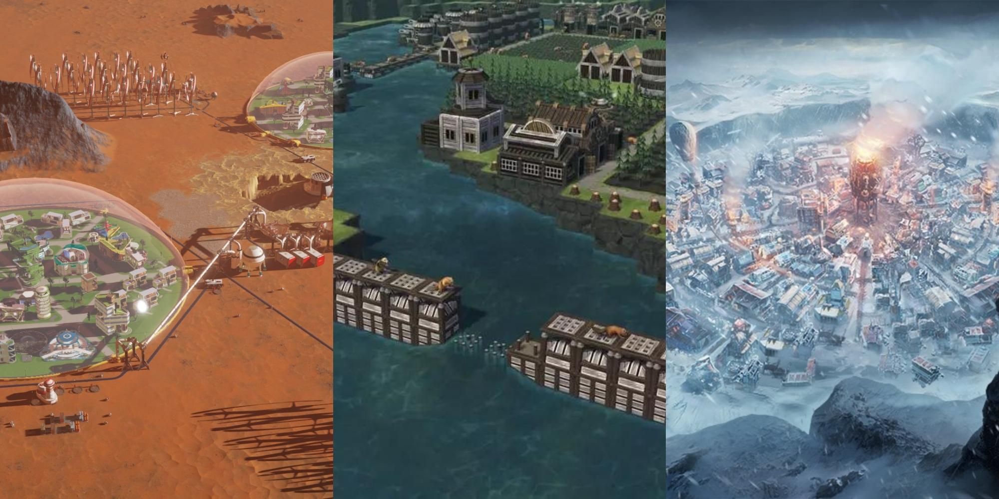 city in Surviving Mars, city in Timberborn, city in Frostpunk