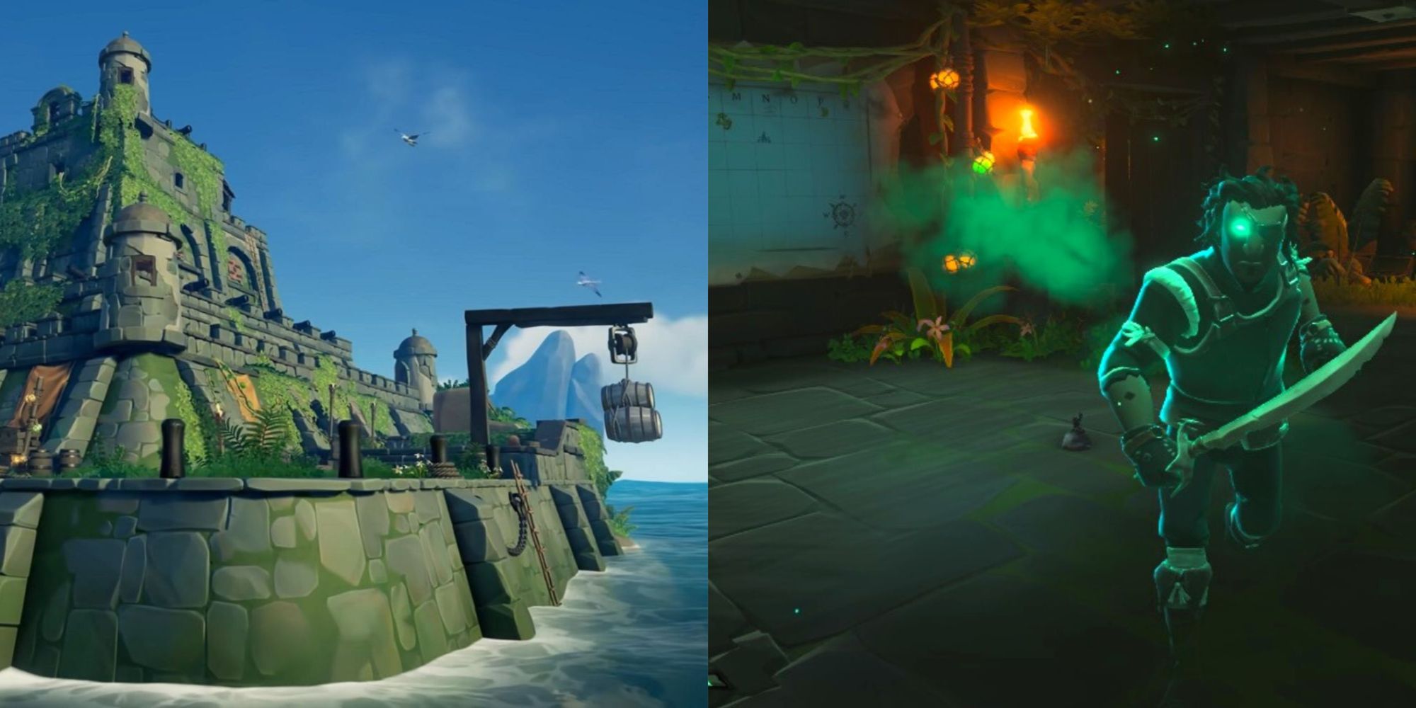 A Sea Fort In Sea OF Thieves, Interior And Exterior. 