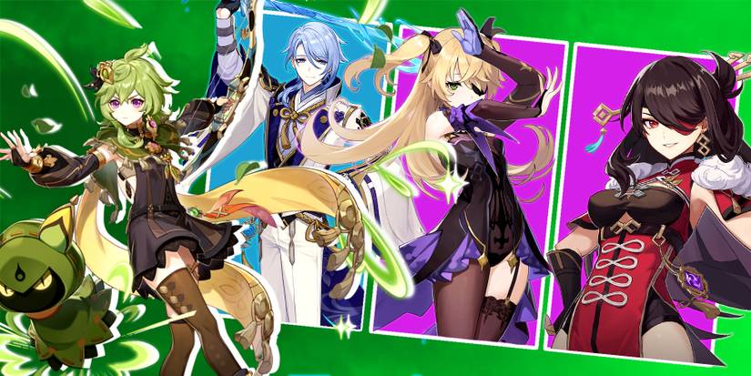 collei, ayato, fischl, and beidou in genshin impact