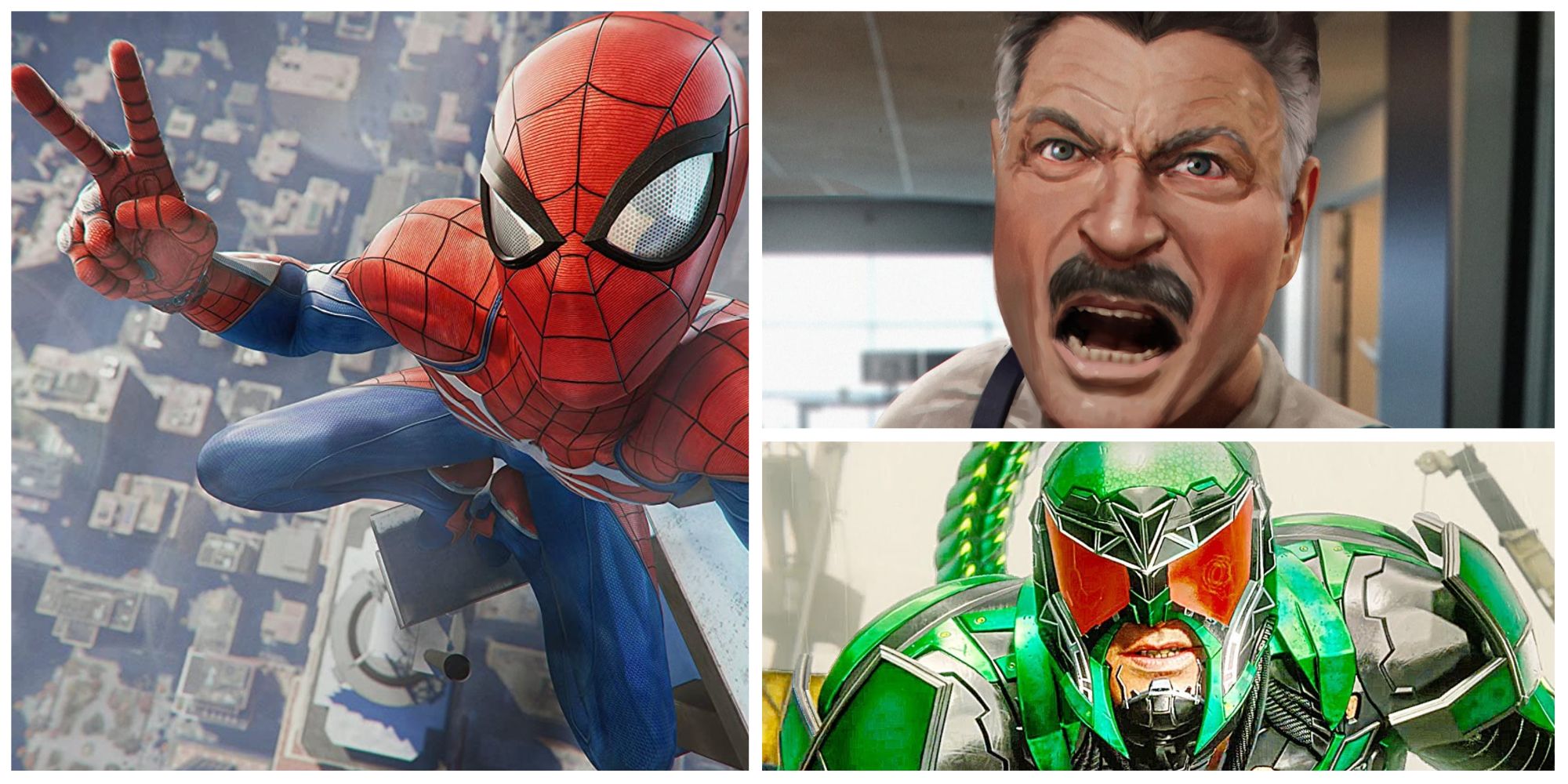 spider-man, j jonah jameson and scorpion from marvel's spider-man