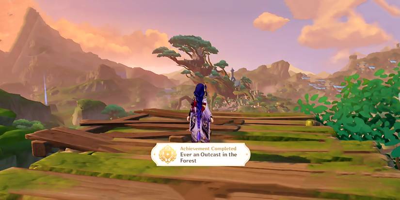 completing the ever an outcast in the forest achievement in genshin impact