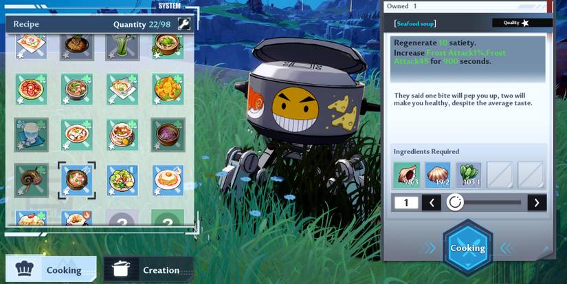 cooking conches in tower of fantasy