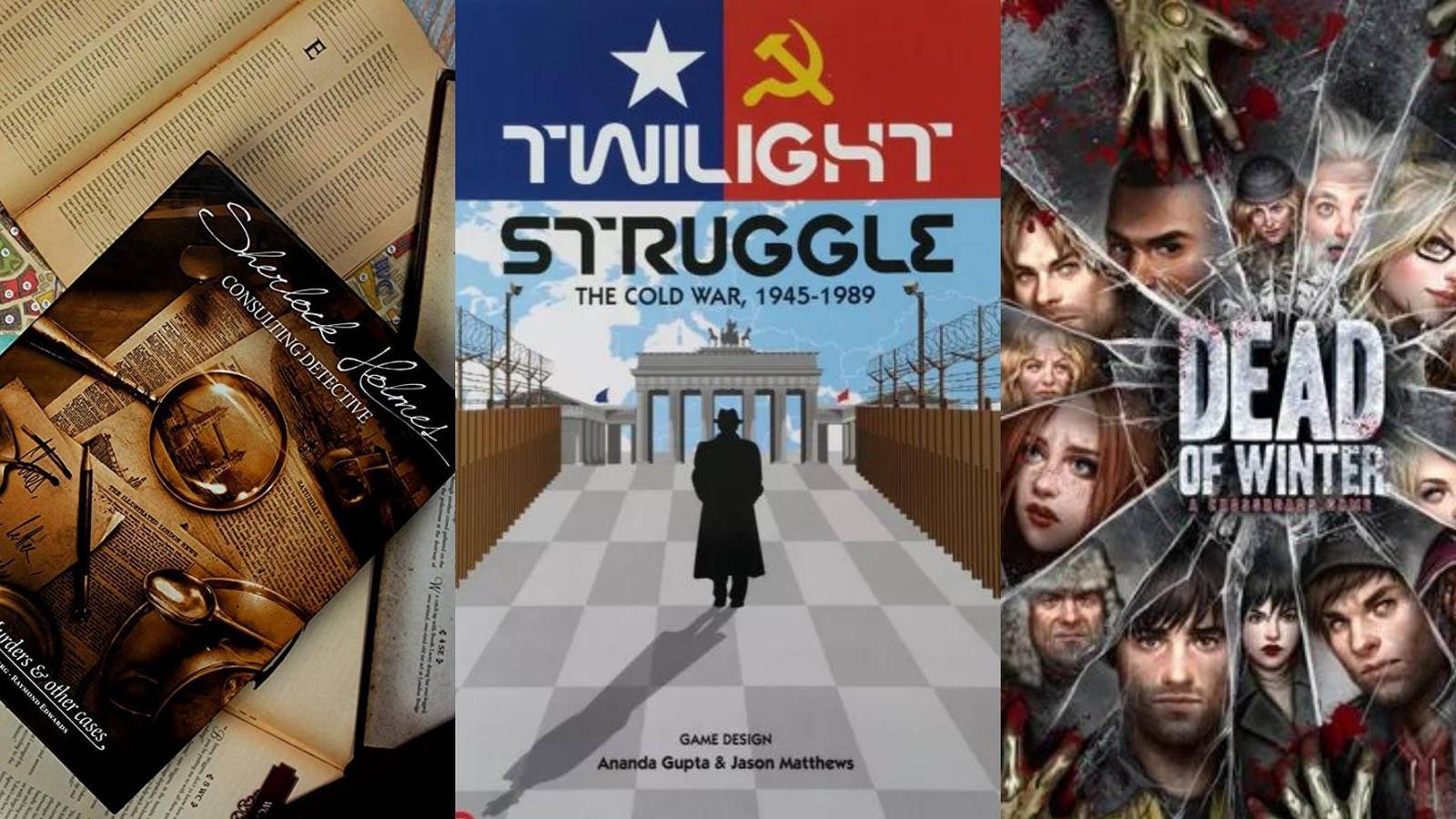 cover of Sherlock Holmes Consulting Detective, cover of Twilight Struggle, cover of Dead of Winter