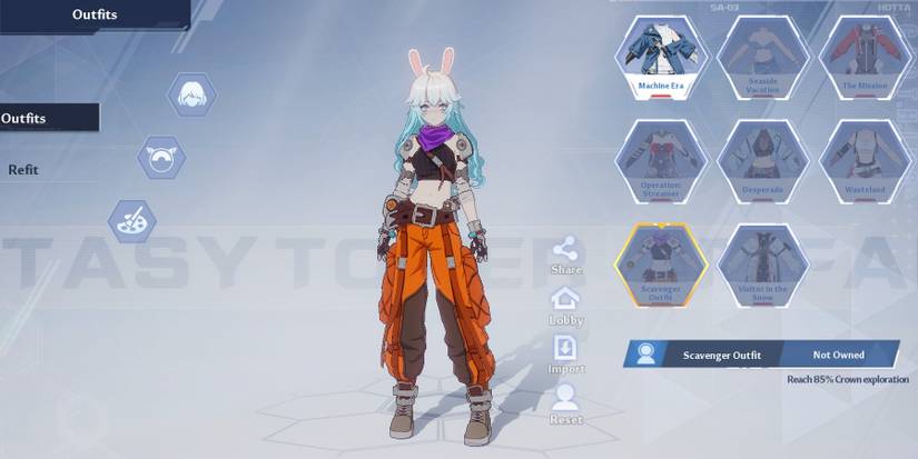 the unlockable scavenger outfit from tower of fantasy