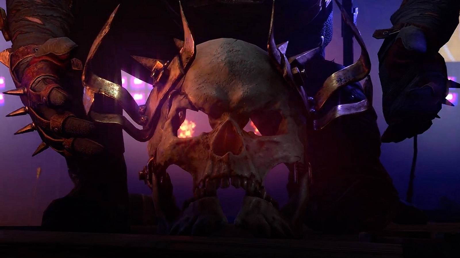 Image from Dying Light 2: Bloody Ties DLC showing a skull about to be picked up off the floor.