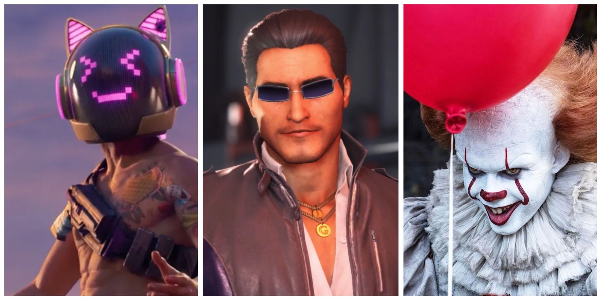 johnny gat, cat mask and pennywise in saints row reboot