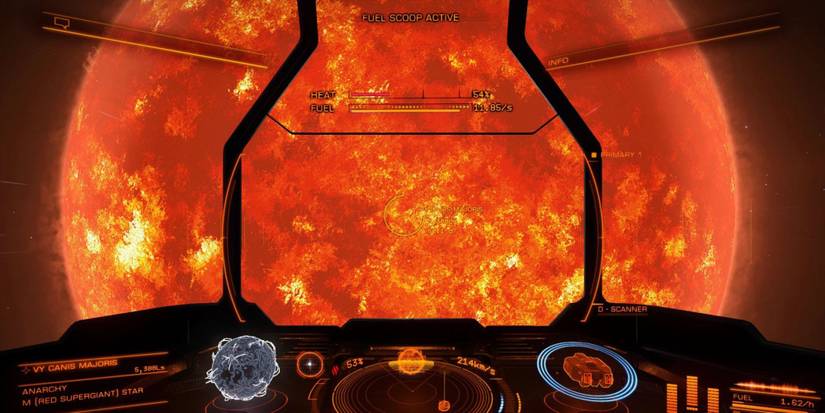 A burning starin Elite Dangerous 