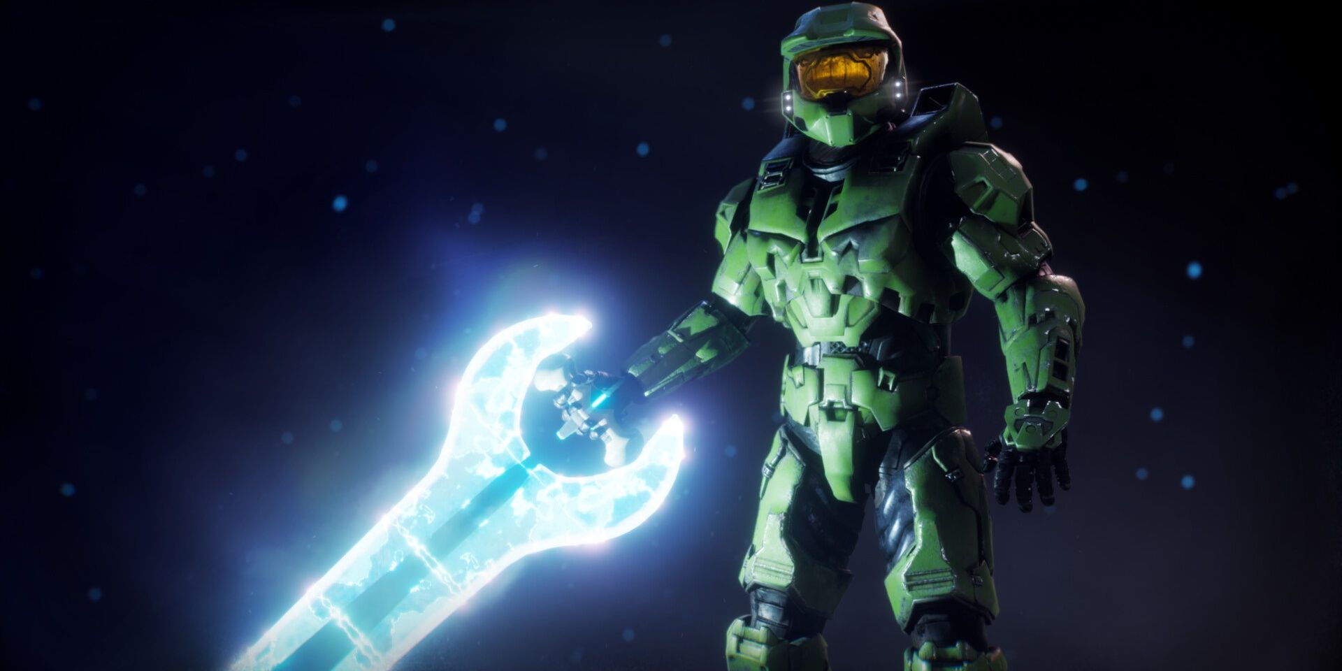 Infinite Master Chief brandishing an activated glowing energy sword