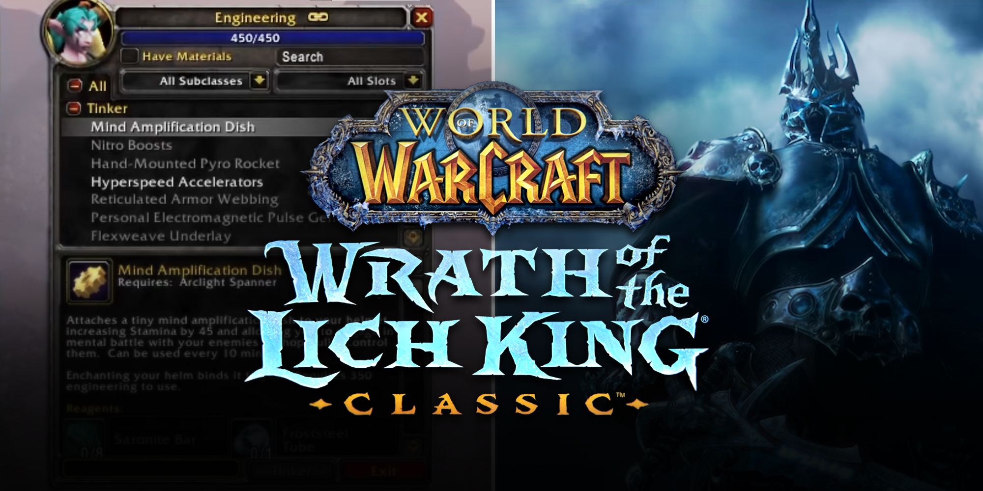 engineering guide leveling 1-450 world of warcraft classic wrath of the lich king