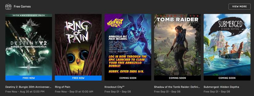 epic games store free games september 2022