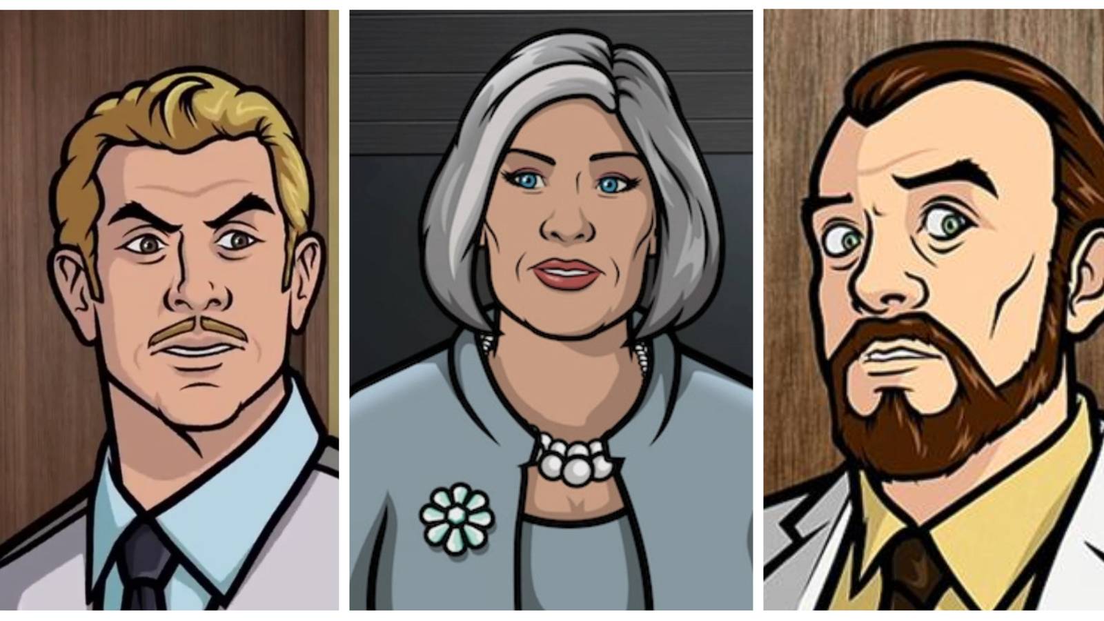 ray gilette, malory archer and dr krieger from Archer