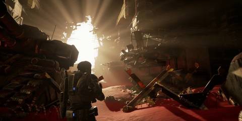 gears 5 character looking at a hole going outside 