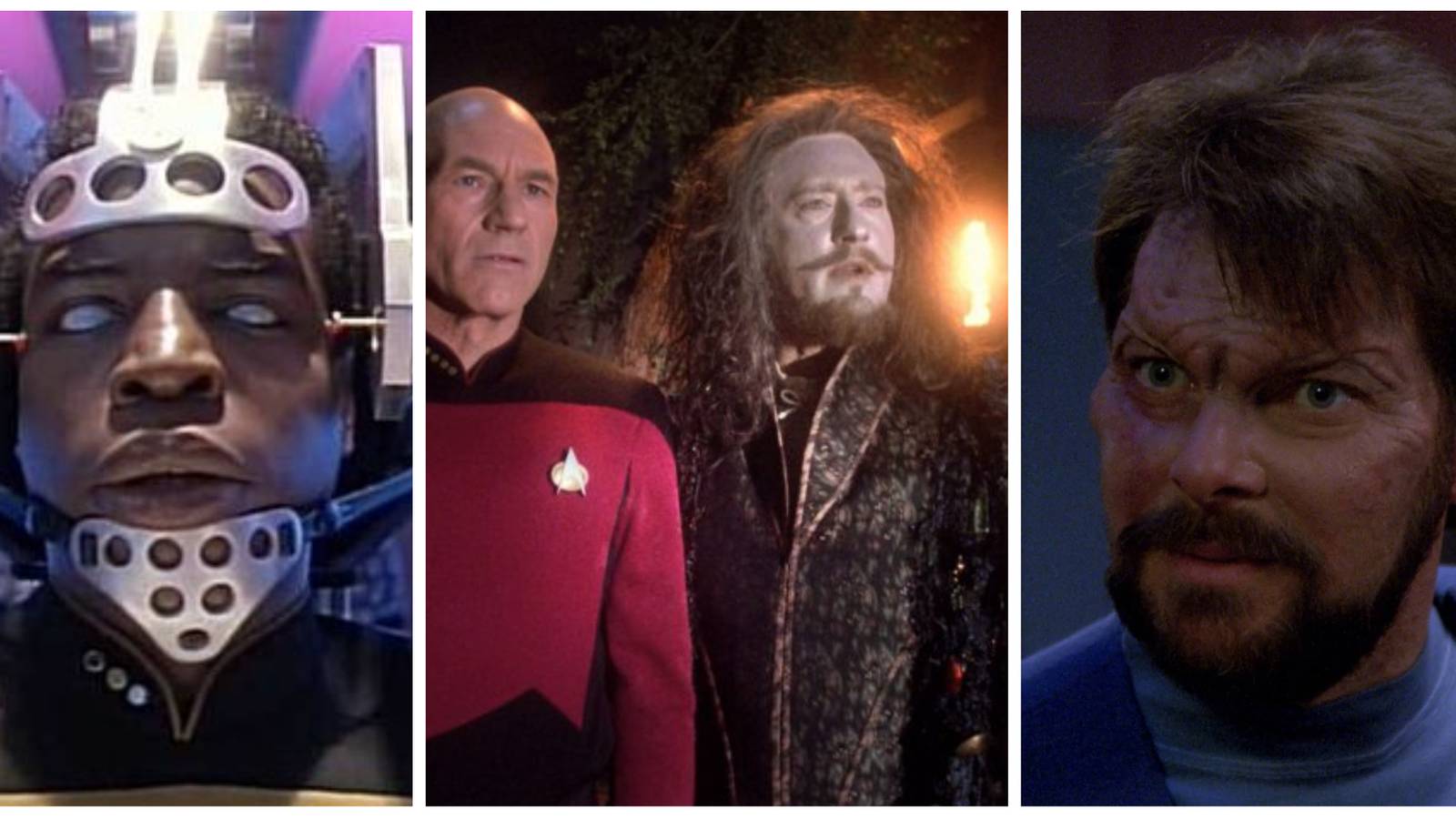 geordie laforge, jean luc picard, data and riker from star trek the next generation