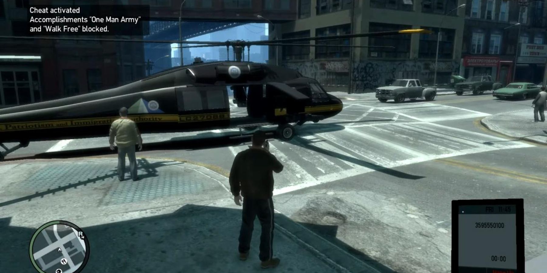 Niko spawns a helicopter in GTA 4
