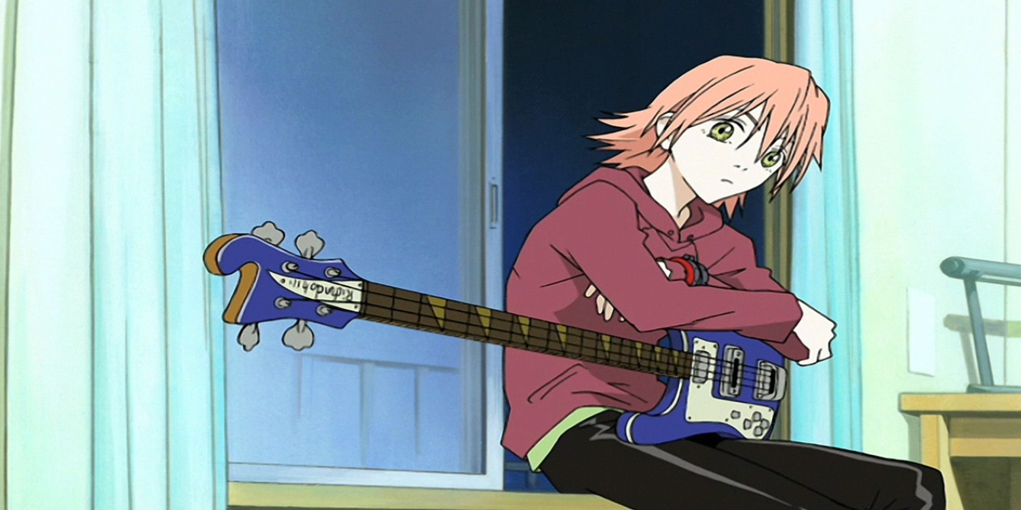 Teen Girl with Guitar Case. Vector Illustration. Anime style 16006080  Vector Art at Vecteezy