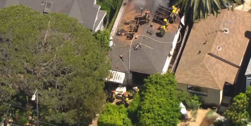 anne heche car crash sky footage