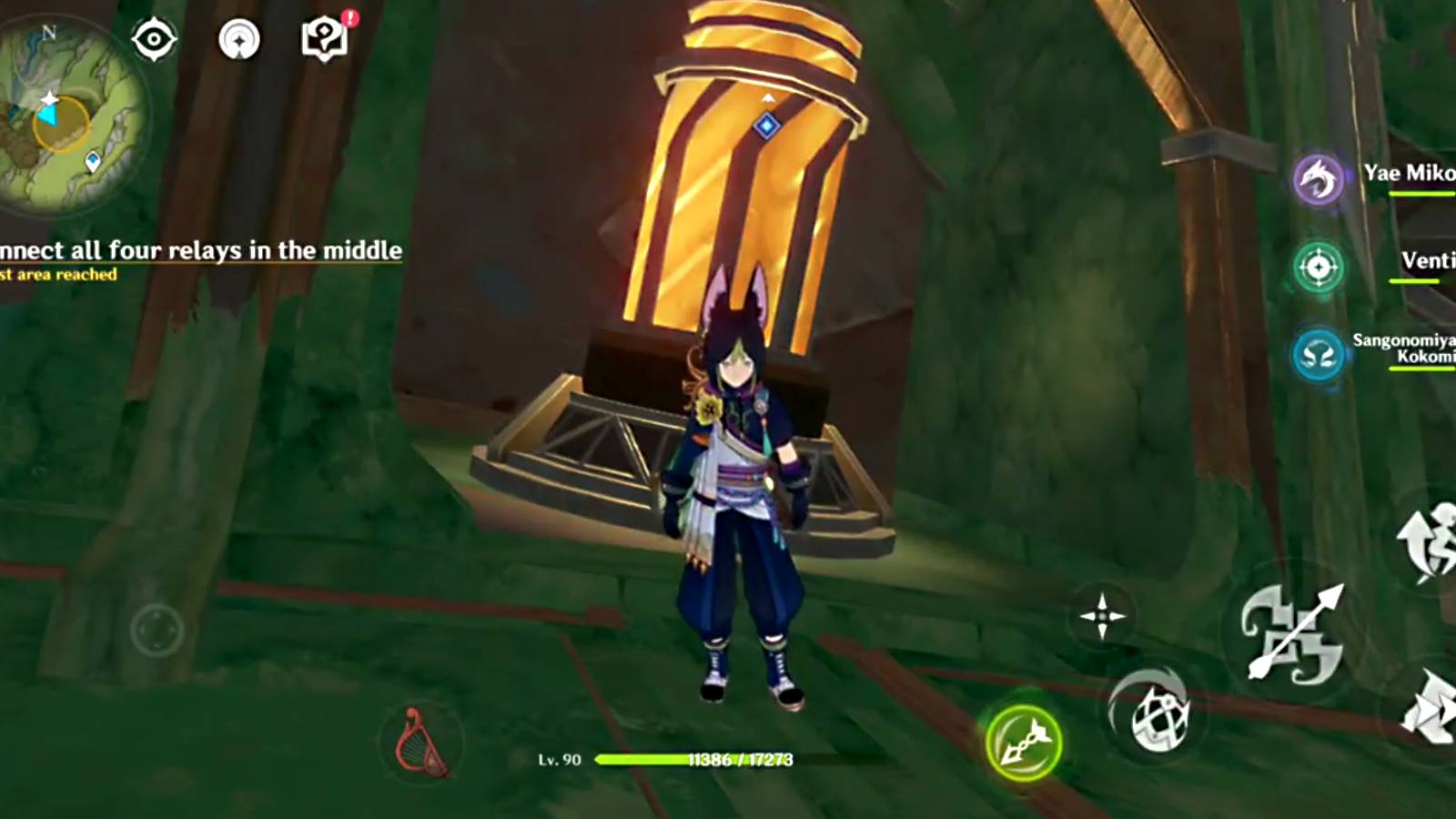 how to connect all four relays in vimana agama quest in Genshin Impact