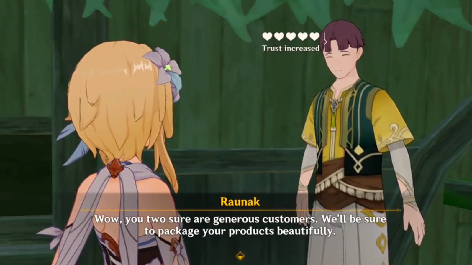 how to gain raunak trust in genshin impact