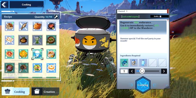 iced orchid surprise recipe is tower of fantasy