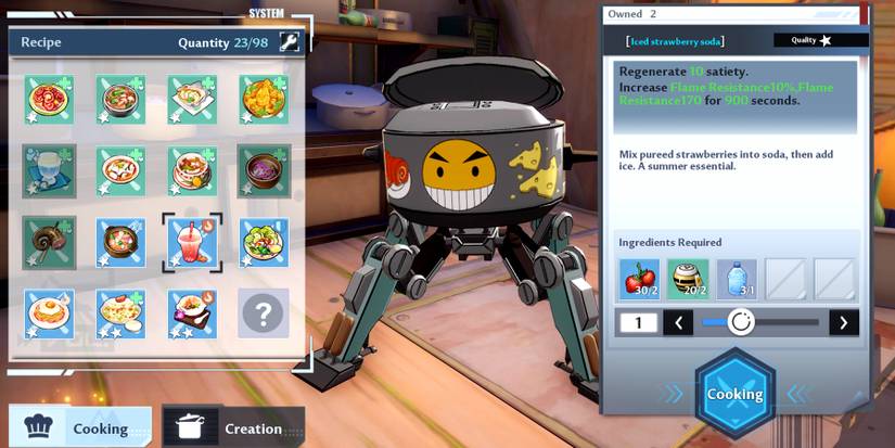 iced strawberry ingredients in tower of fantasy