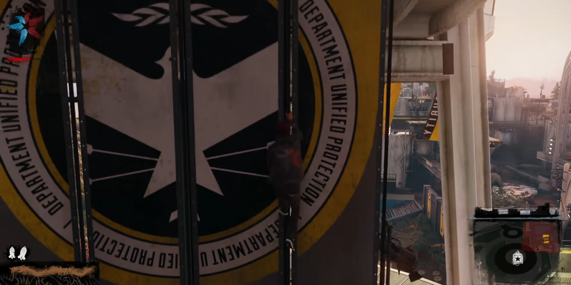 infamous second son space needle climb grey sign