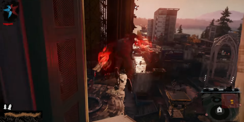 infamous second son space needle smoke dash yellow ladder