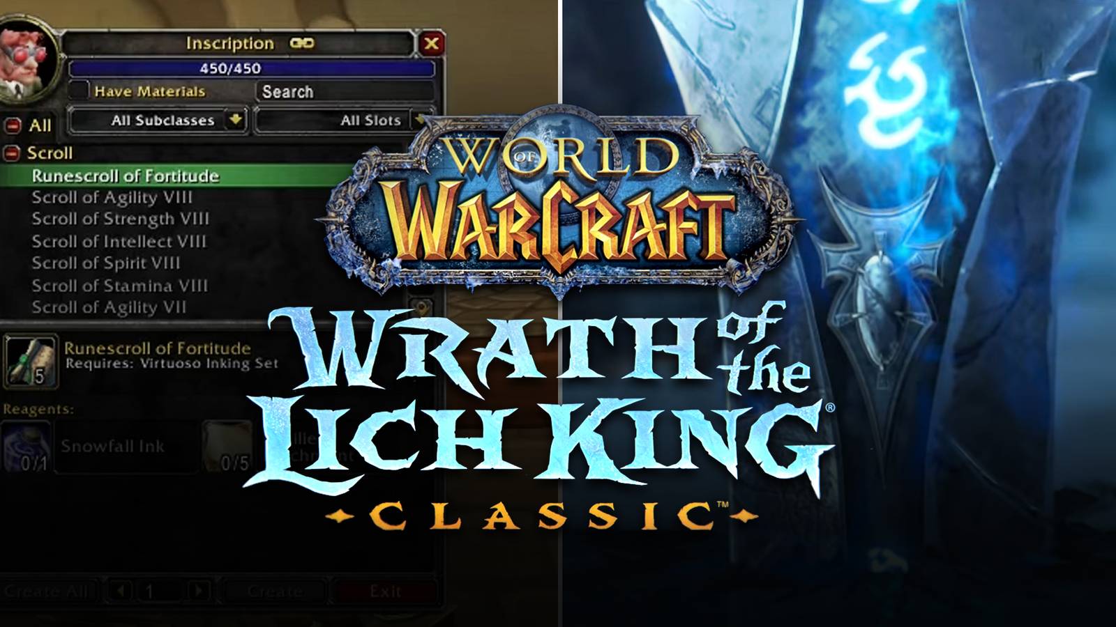 how to level inscription 1-450 in wrath classic