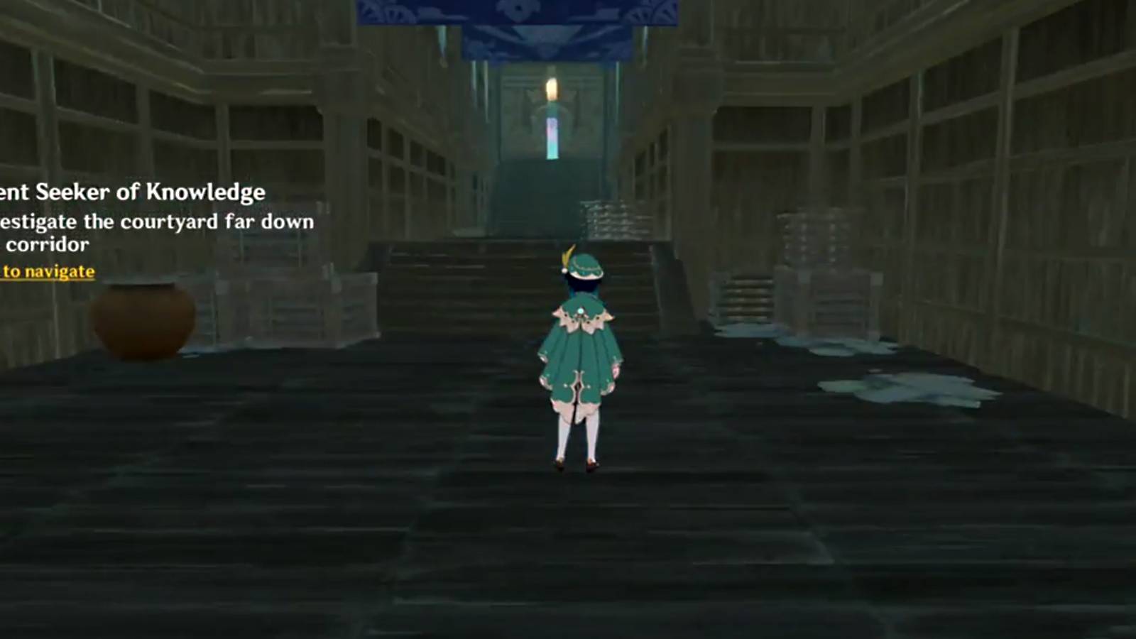 investigating the courtyard in genshin impact