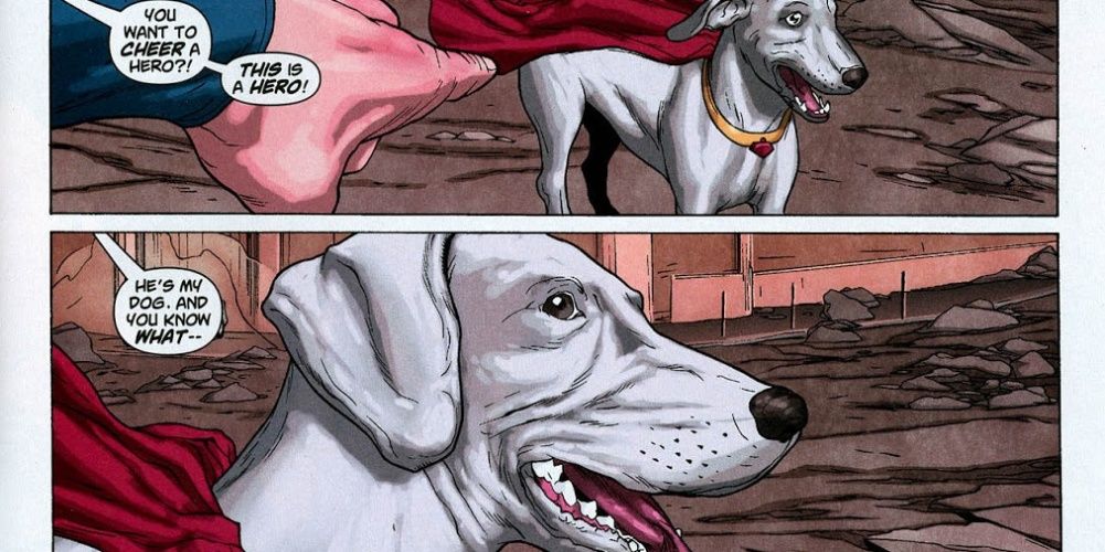 krypto being called a hero by superman