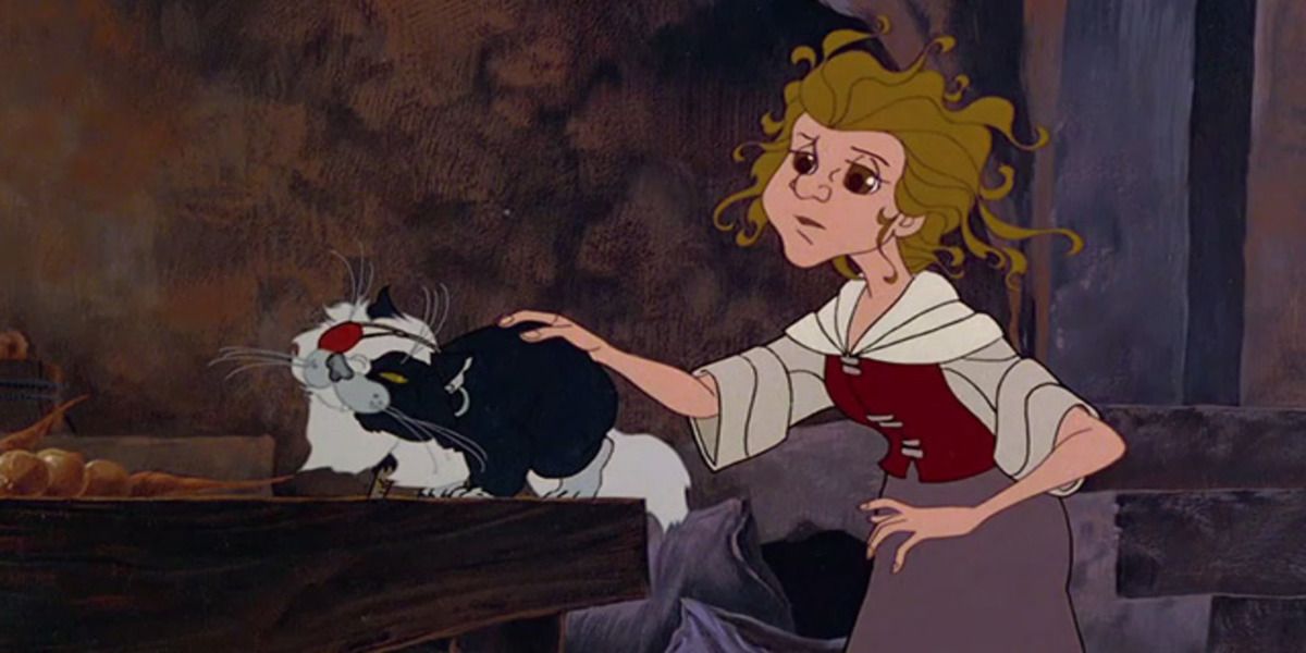last unicorn Molly Grue and Pirate Cat in the kitchen