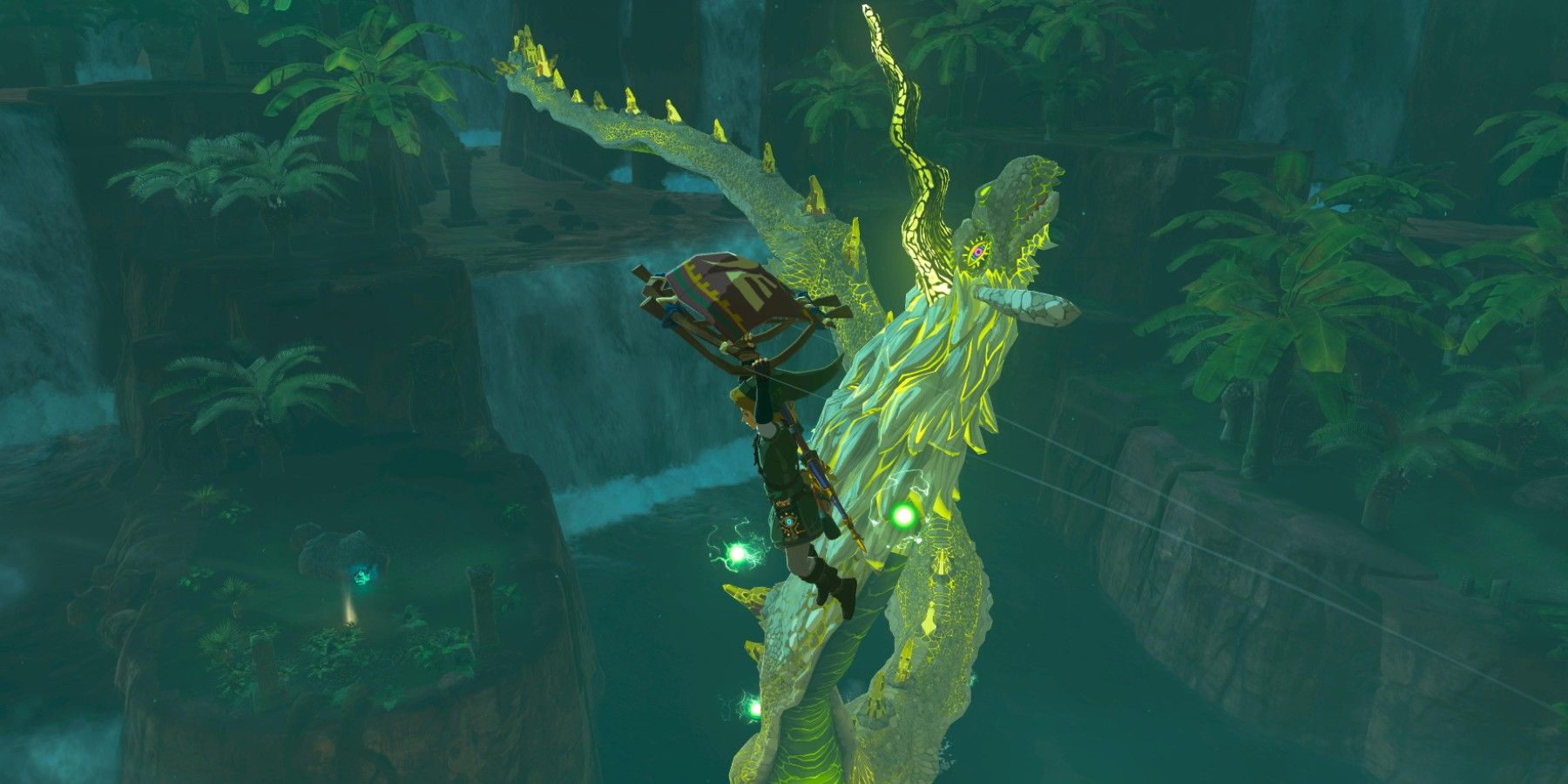 legend of zelda breath of the wild link gliding farosh