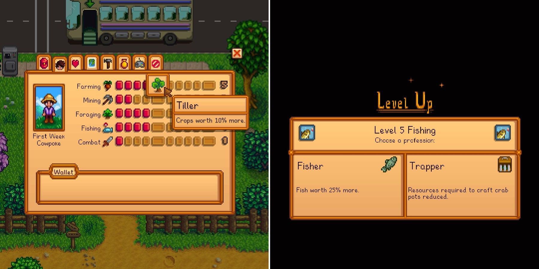 leveling up in stardew valley