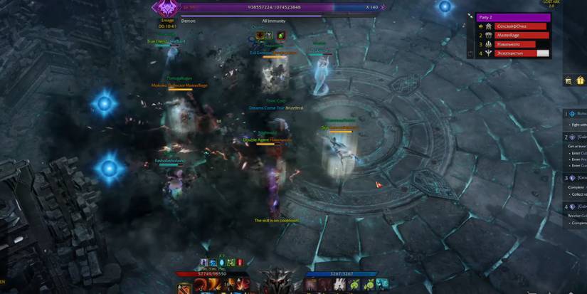 screenshot of lost ark Valtan phase 2 showing the blue orbs locations