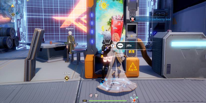 making an iced strawberry soda in tower of fantasy