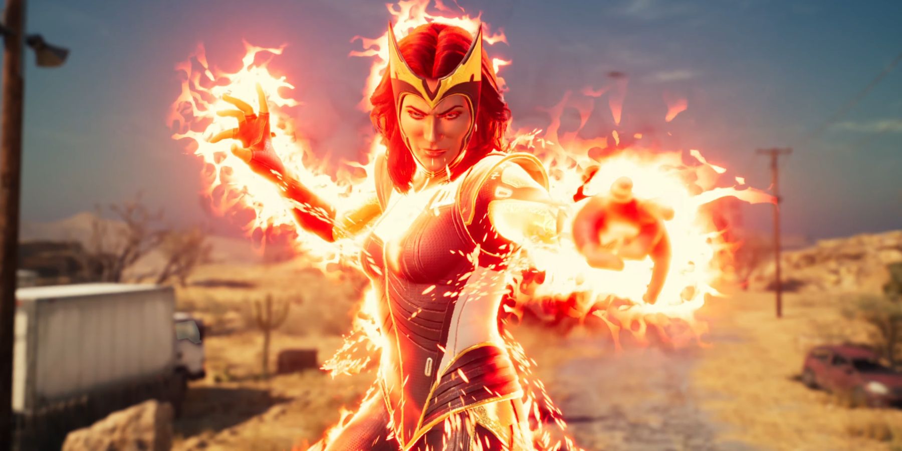 marvel's midnight suns scarlet witch gameplay showcase support AoE self sacrifice wanda