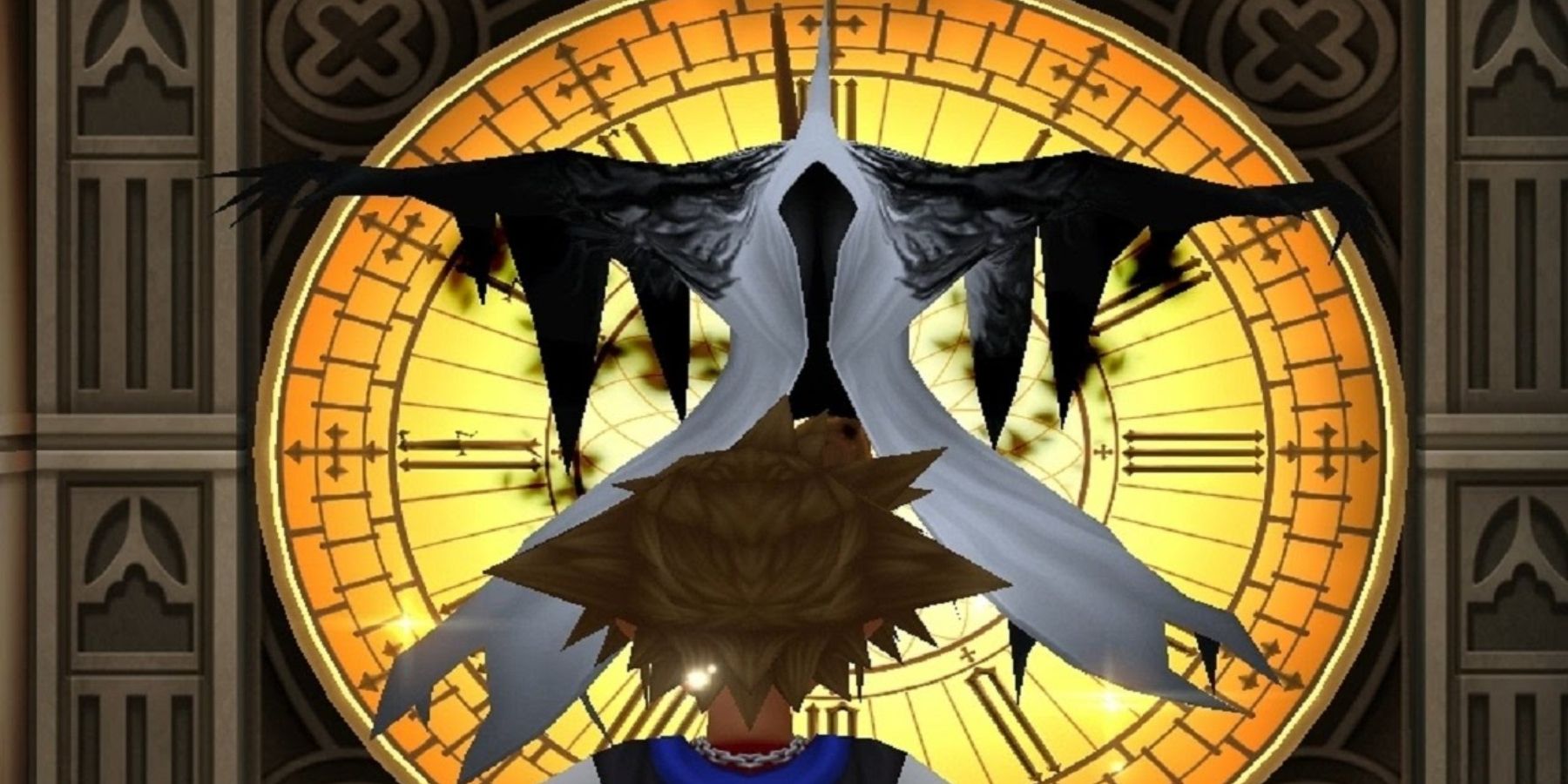 Sora facing the Phantom in Kingdom Hearts