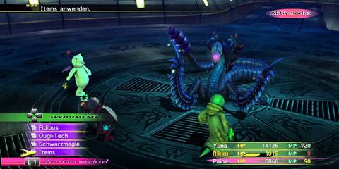 The Battle with Chac in Final Fantasy X-2 Yuna Rikku Paine