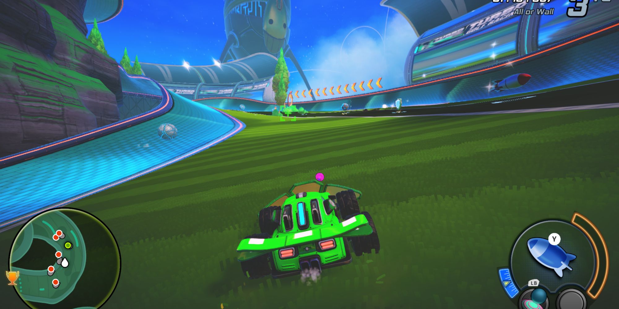 moving quickly down a golf race course in turbo golf racing