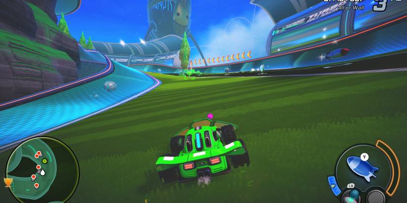 moving quickly down a golf race course in turbo golf racing