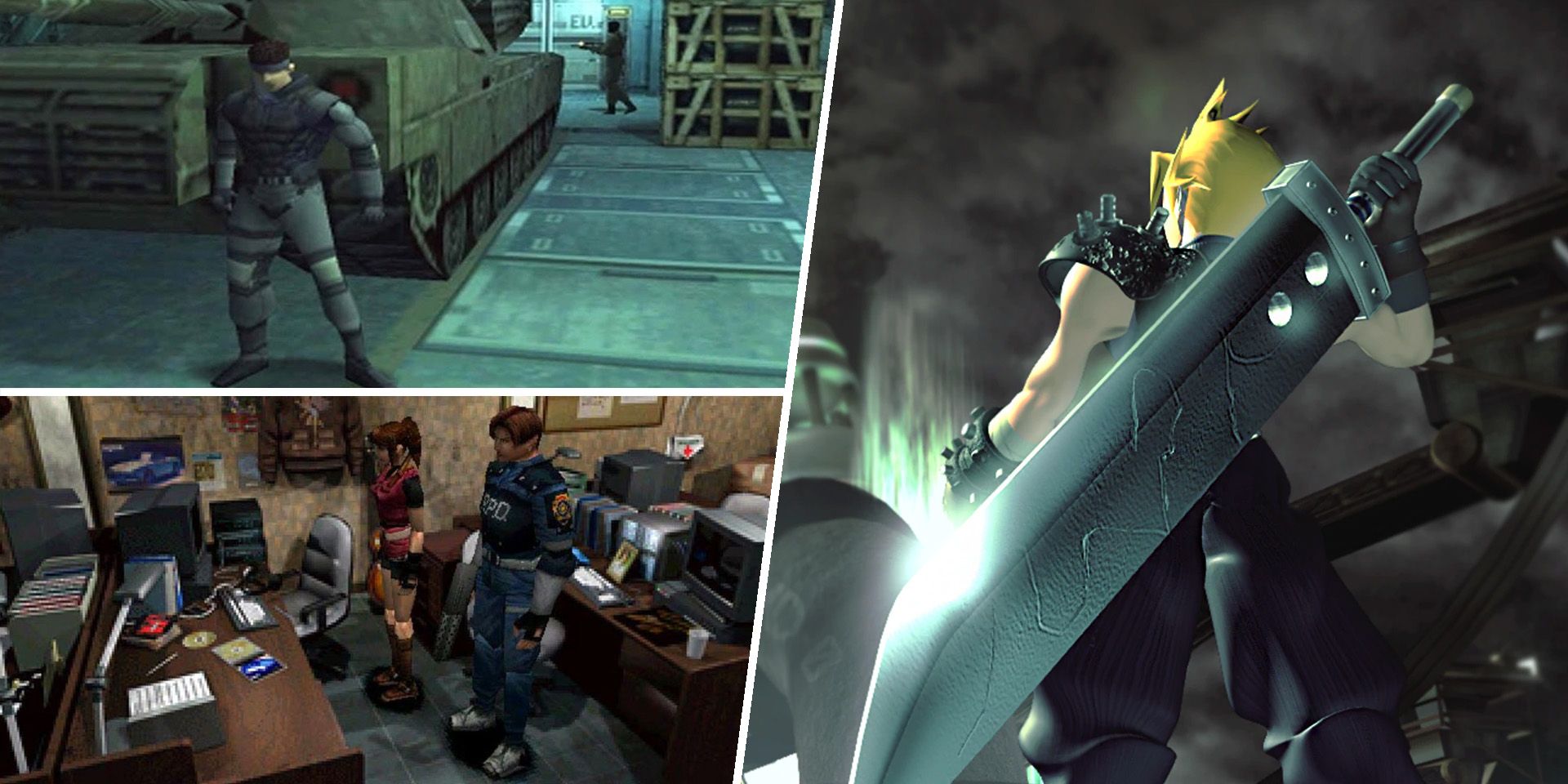 Metal Gear Solid, Resident Evil 2, and Final Fantasy 7