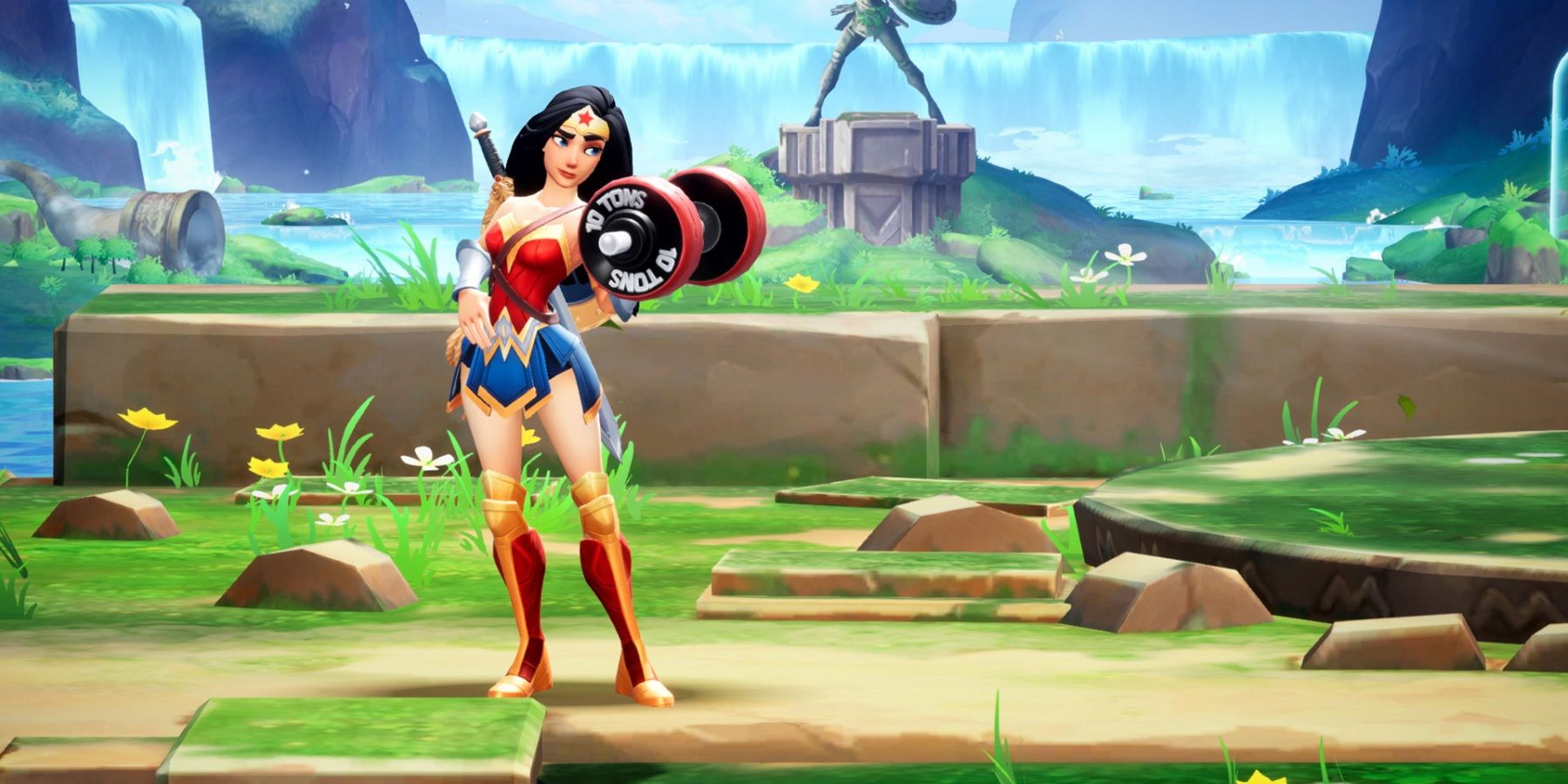 multiversus wonder woman lifting weights