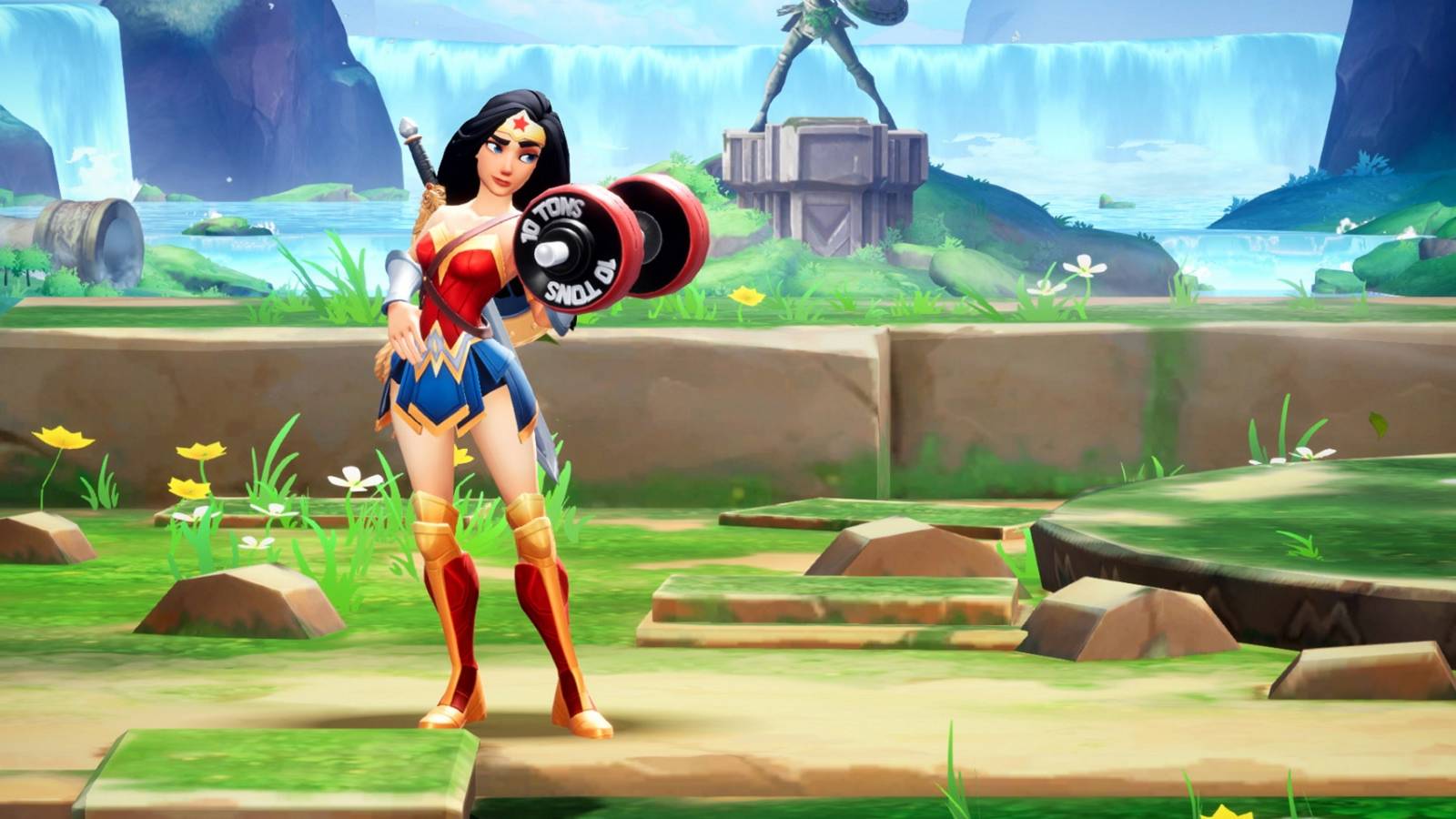 multiversus wonder woman lifting weights