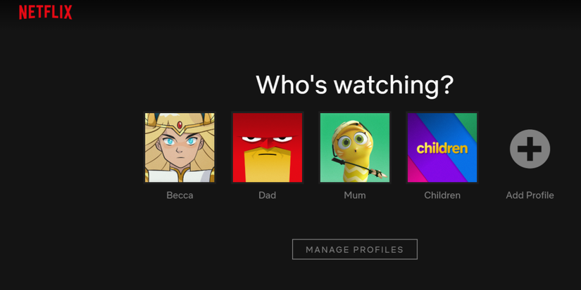 netflix user profiles