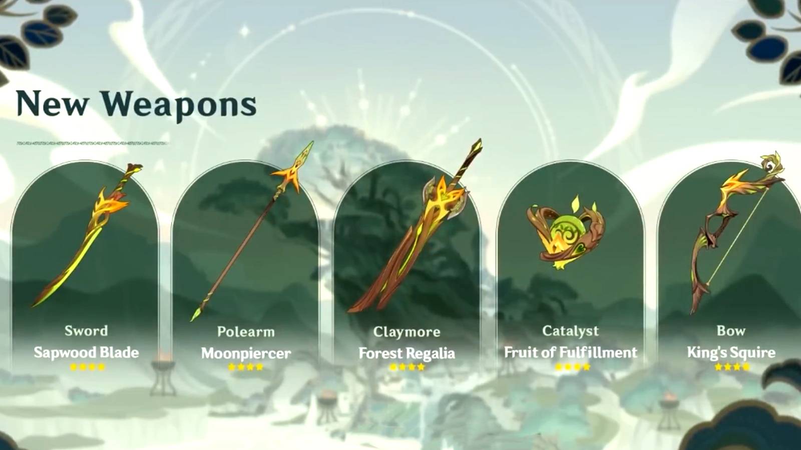 new sumeru forgeable weapons in genshin impact