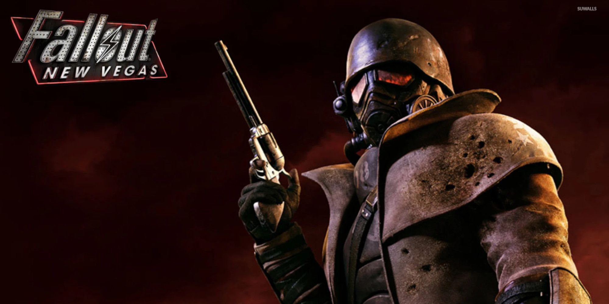 Fallout New Vegas A trooper in an old west duster wields a big iron 